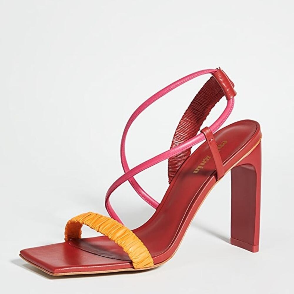 NIB CULT GAIA Abella Strappy Heeled Sandal Wine Orange Sz. 7.5